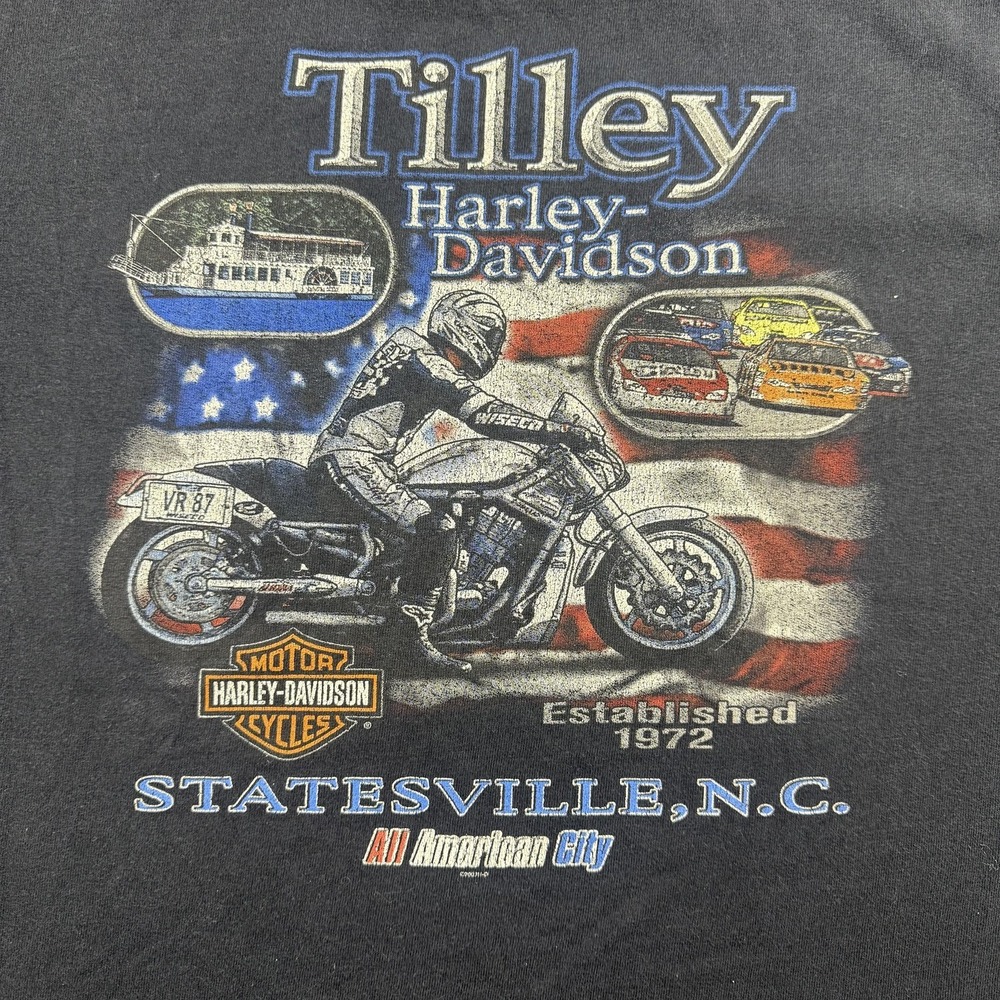 Harley-Davidson Shirt Mens Small‎ Black Tilley Statesville NC Vintage 2003